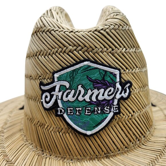 Farmers Defense Straw Sun Hat Sea Weed Wide Brim & Tropical Underside Design For - Picture 2 of 7